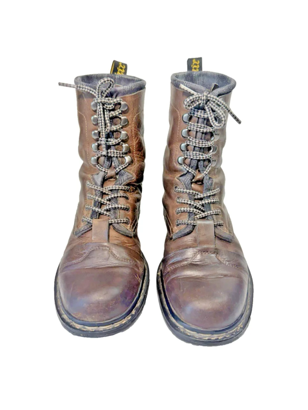Doctor Martin Brown Leather Lace Up Crazy Bomb BOOT MENS SIZE 9.5 vintage